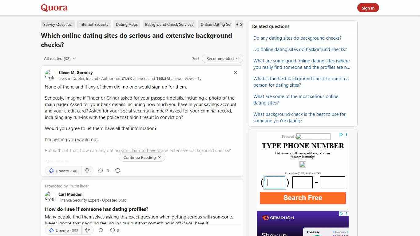 Which online dating sites do serious and extensive background checks? - Quora