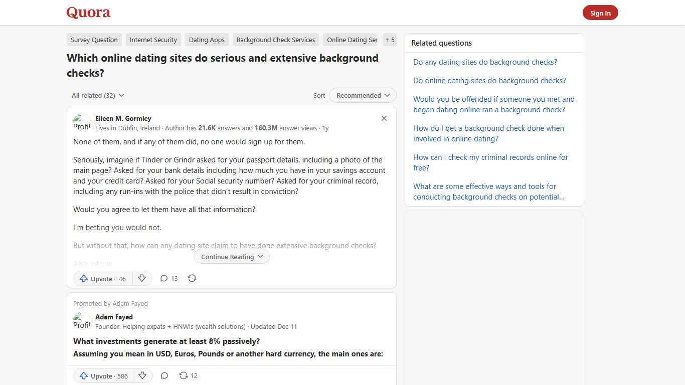 Which online dating sites do serious and extensive background checks? - Quora